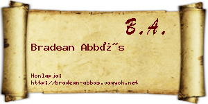 Bradean Abbás névjegykártya